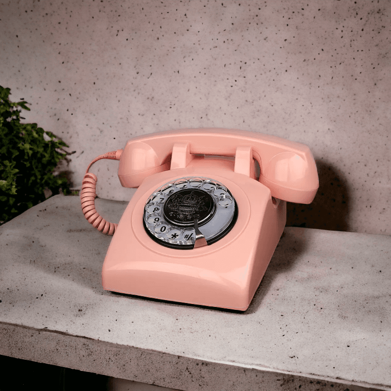 Blush Pink Vintage Phone — vintage audio guest book — image 1