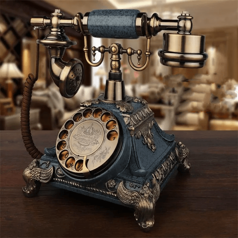 Pearl Blue Vintage Phone — vintage audio guest book — image 1